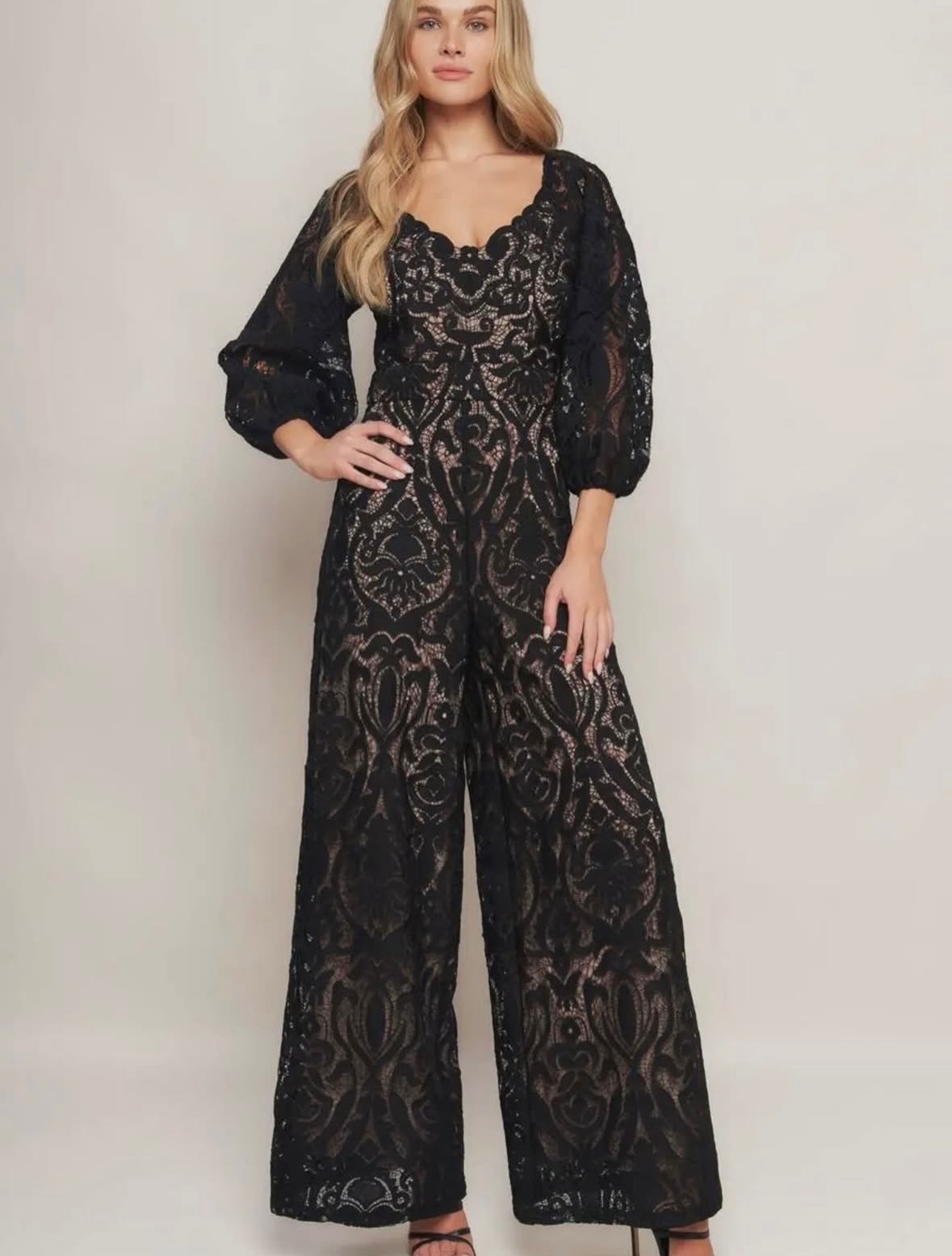 Woven Lace Jumpsuit