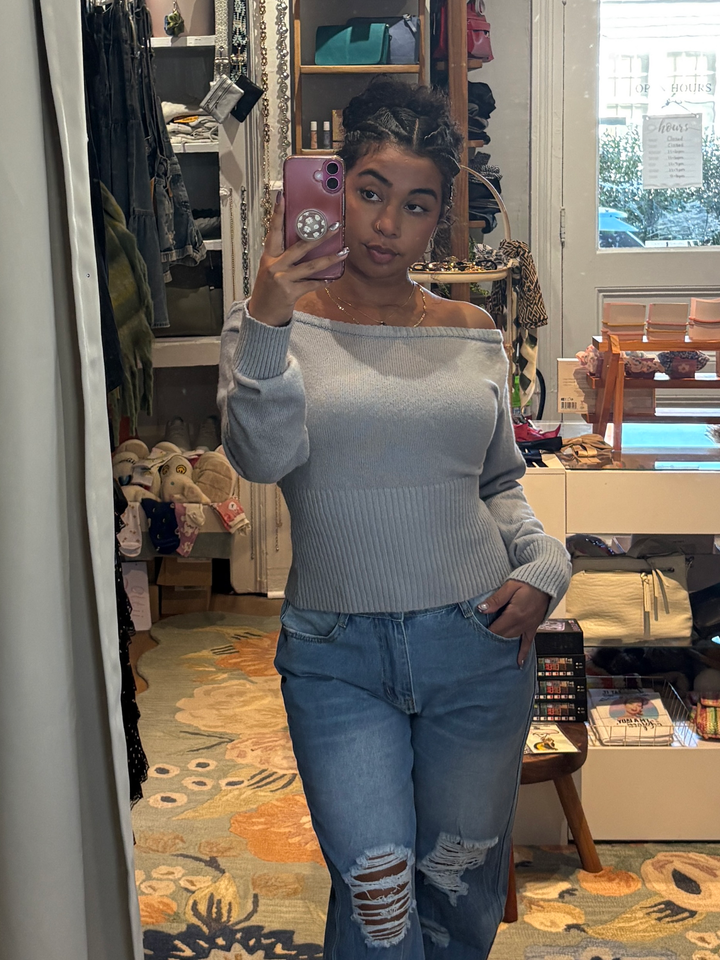 Off Shoulder Sweater Top