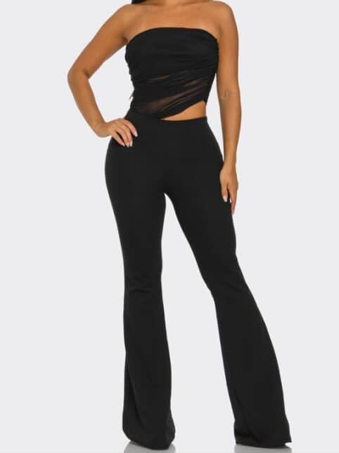 Black Mesh Jumpsuit