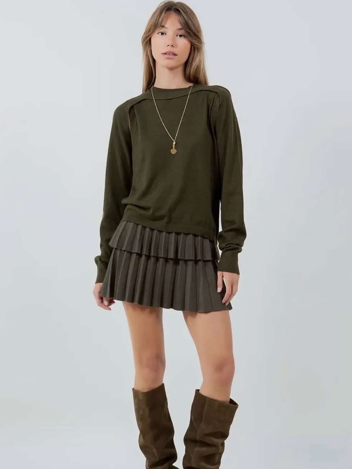 Double Layer Bolero Knitted Sweater