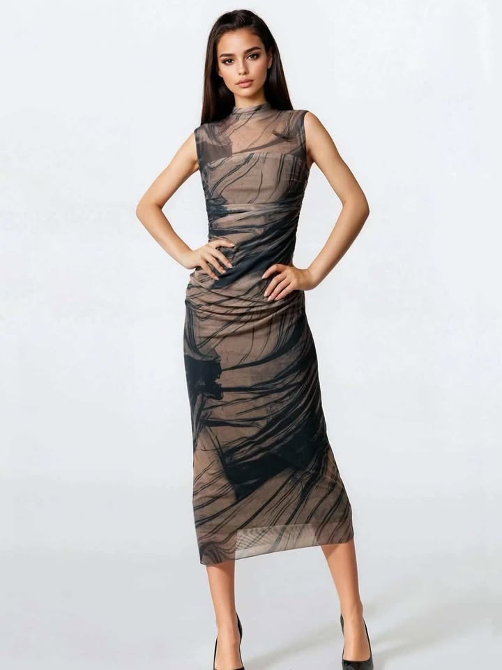 Long Multi- Color Marble Dress