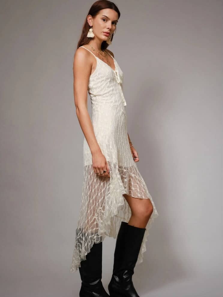 Lace Asymmetrical Dress