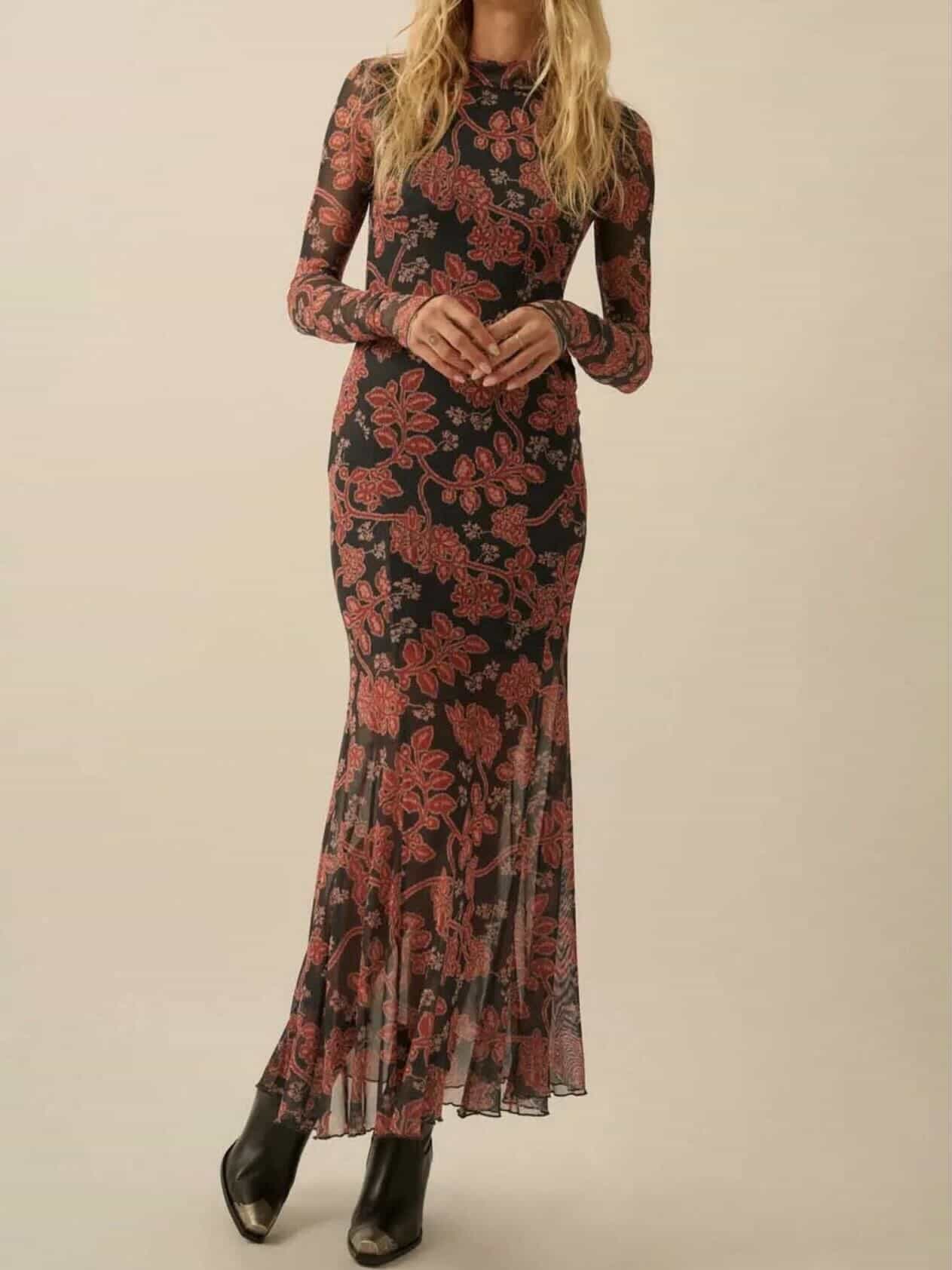 Mesh Mermaid Maxi Dress
