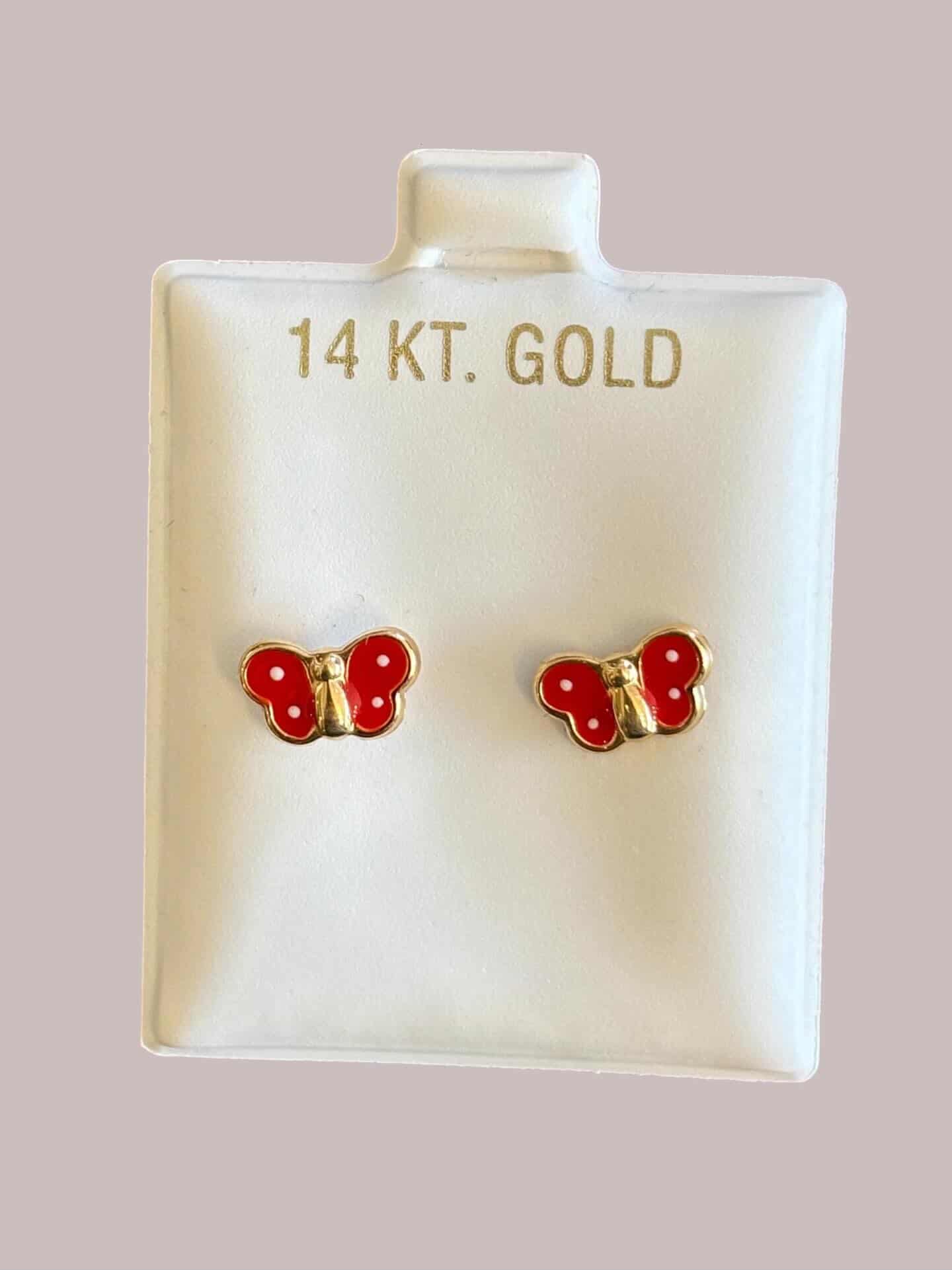 14k Gold Butterfly Stud With Twist Off Back