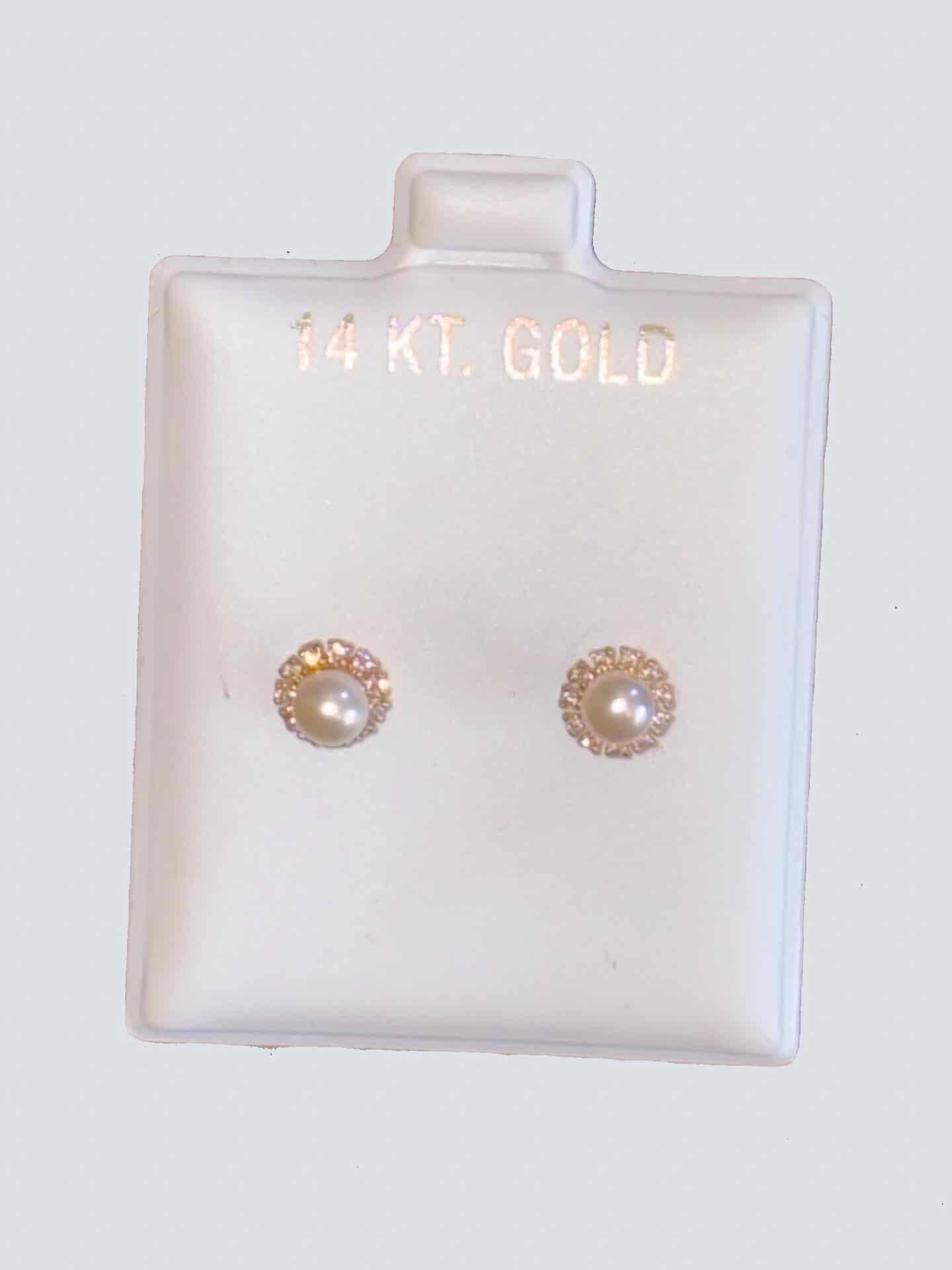 14K Pearl Stud Earrings