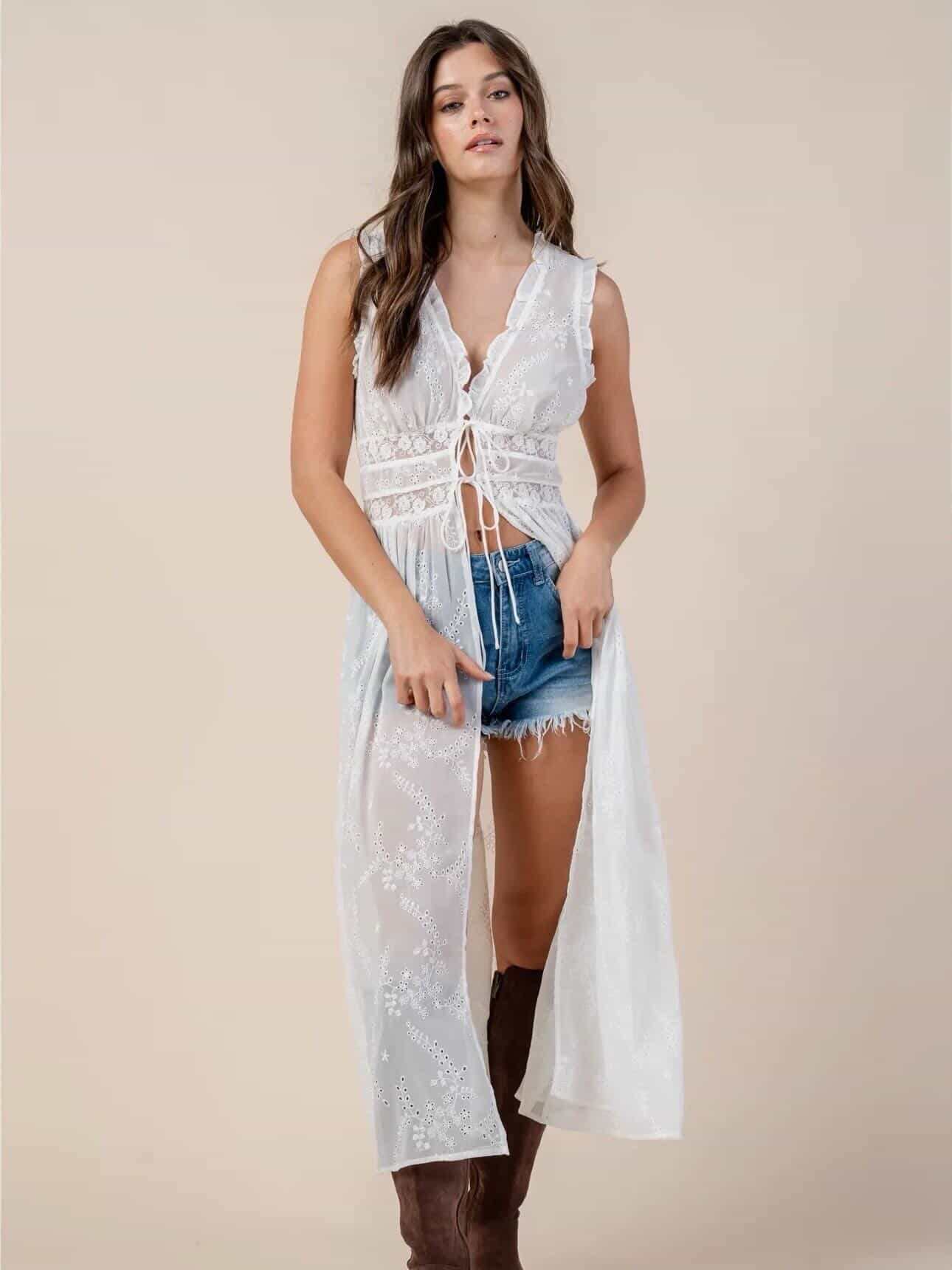 Embroidered Chiffon Top
